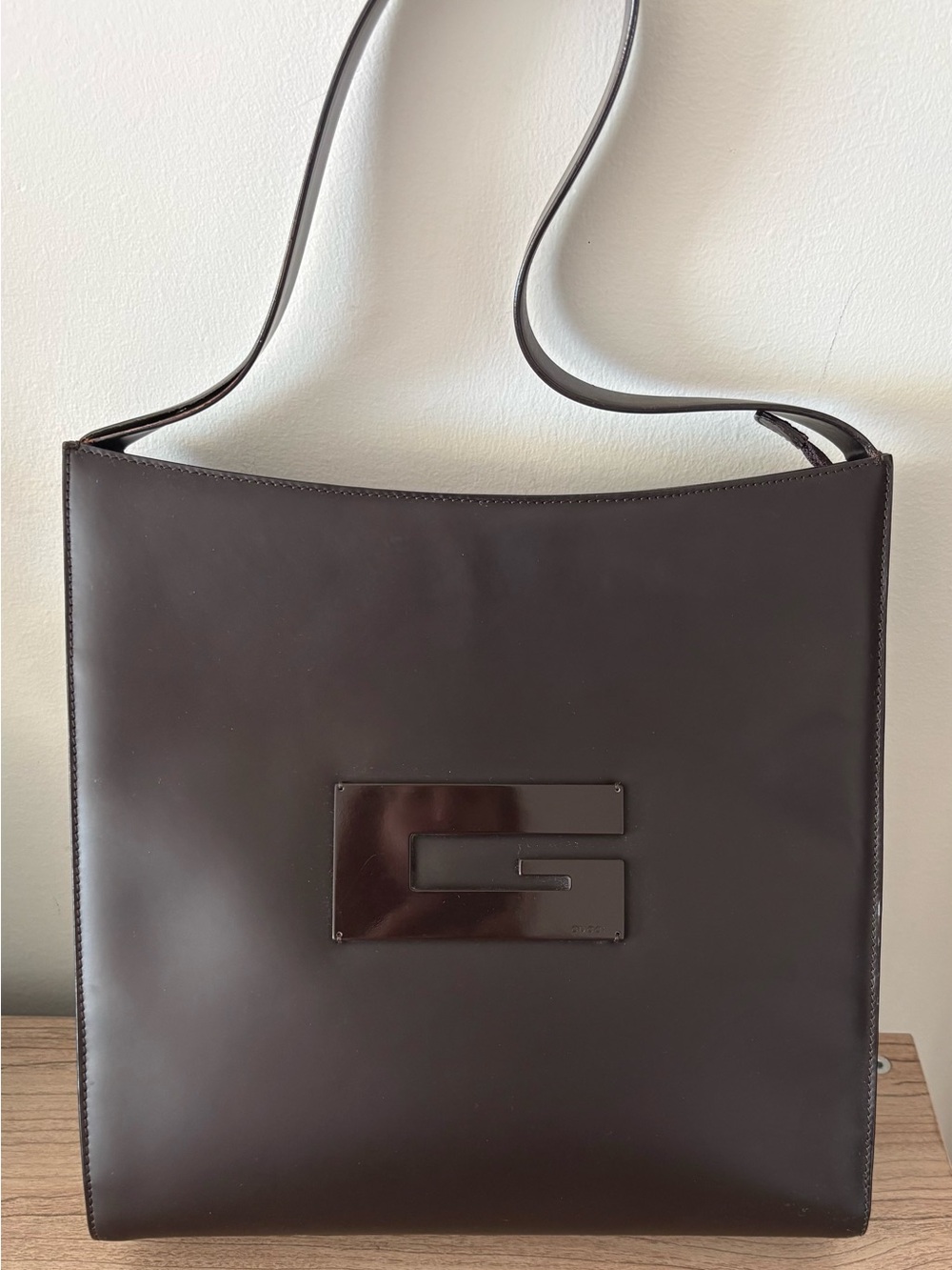 Vintage Gucci Y2K hobo Leather Bag purse brown coffee brown